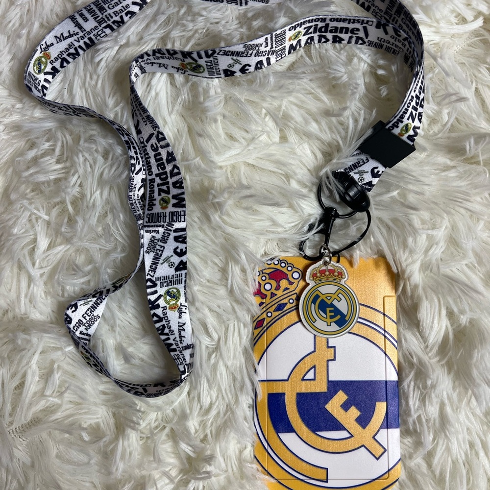 Real Madrid Lanyard with ID Badge Holder & Keychain, CAN BUNDLE ITEMS